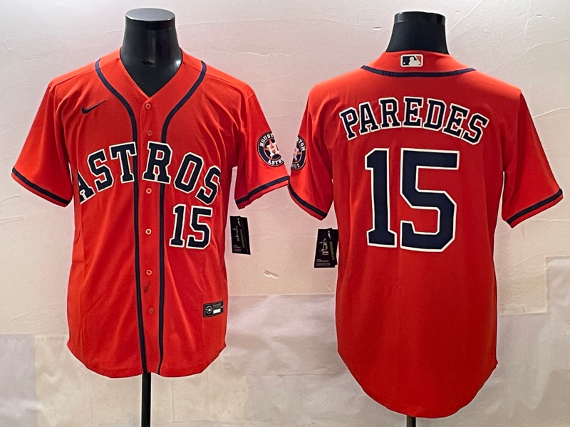 Men Houston Astros 15 Paredes Orange 2025 MLB nike jersey style 2